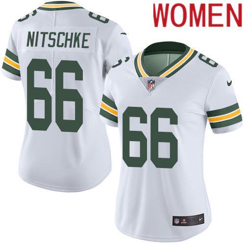 Women Green Bay Packers #66 Ray Nitschke White Nike Vapor Limited NFL Jersey->women nfl jersey->Women Jersey